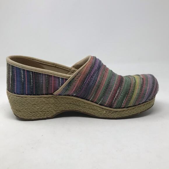 Dansko Shoes - Multicolor Striped Women's Clogs